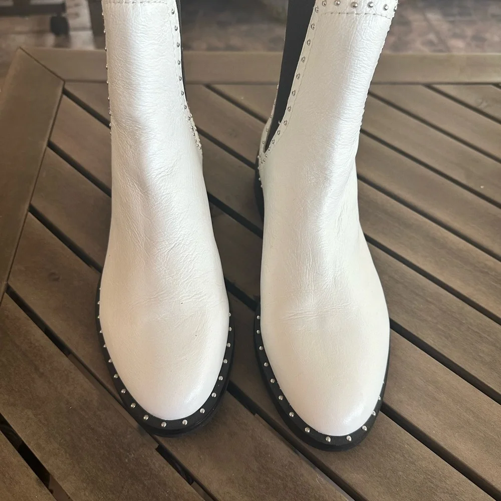 Rebecca Minkoff White and Black Ankle Boots - Picture 3 of 8